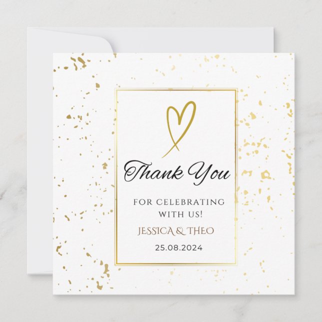 Vit vi gör Bröllop tack du-kort (Framsida)