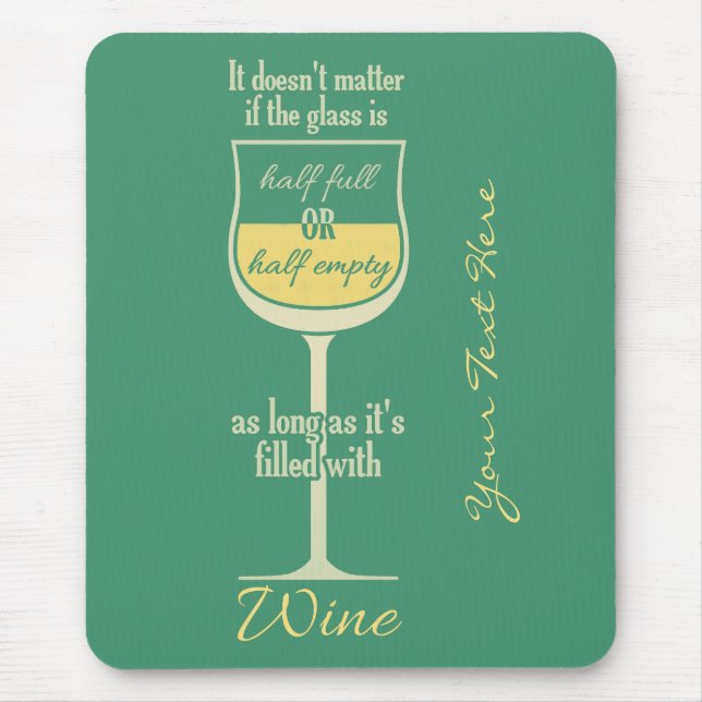 Vit Vin Glass anpassningsbar mousserande Musmatta (Framsidan)