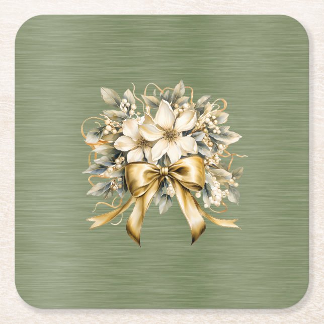 Vit vinbärsinbjudan underlägg papper kvadrat (Framsidan)