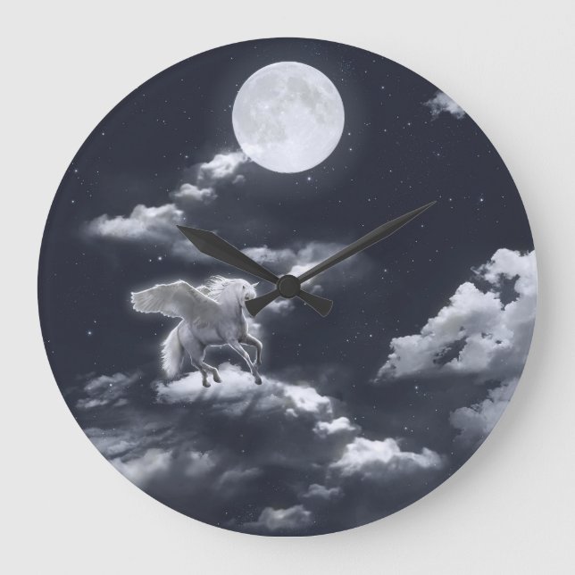 Vit vinghäst: månbelyst himlar. stor klocka (Framsida)
