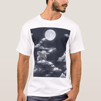 Vit vinghäst: månbelyst himlar. t shirt