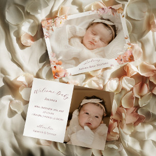 Vit Vintage Blommigt Fall Two Photo Bird Meddelande