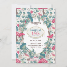 Vit Vintage Cottagecore Svamp Födelsedag