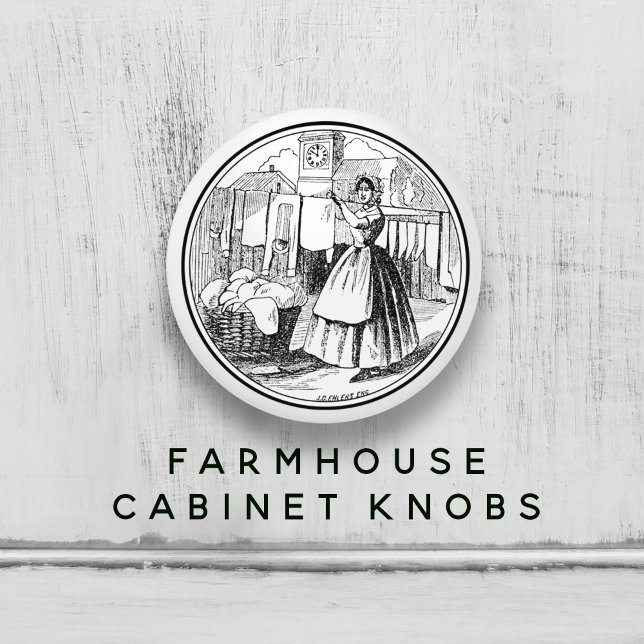 Vit Vintage Farmhouse Tvätt Room Knopp (White Vintage Farmhouse Laundry Room Ceramic Knob)