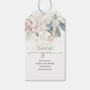 Vit Vintage Flowers Elegant Tack Presentetikett