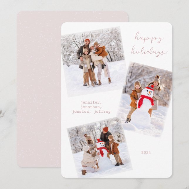 Vit Vinter-God jul-fotokort Julkort (Fram/baksida)