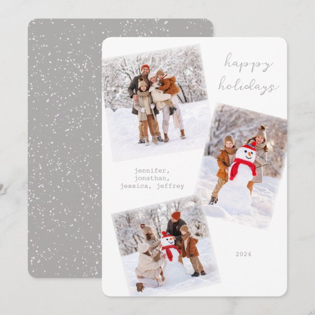 Vit Vinter-God jul-fotokort Julkort (Fram/baksida)