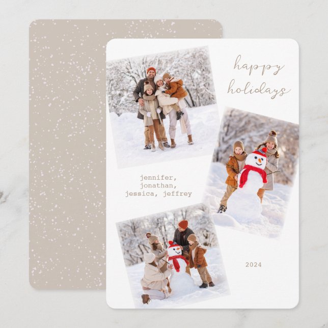 Vit Vinter-God jul-fotokort Julkort (Fram/baksida)