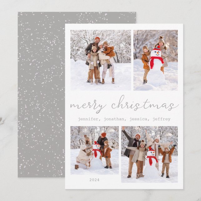 Vit Vinter-God jul-fotokort Julkort (Fram/baksida)