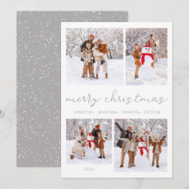 Vit Vinter-God jul-fotokort Julkort