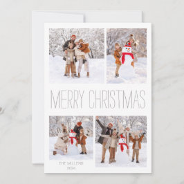 Vit Vinter-God jul-fotokort Julkort
