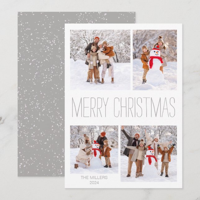 Vit Vinter-God jul-fotokort Julkort (Fram/baksida)