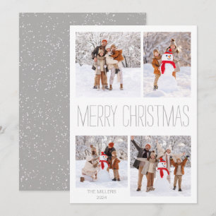 Vit Vinter-God jul-fotokort Julkort