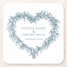 Vit vinterbröllop i konstform underlägg papper kvadrat