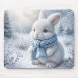 Vit vinterbunny med Scarf Musmatta