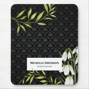 Vit vinterdroppe och Laurel Damask Musmatta