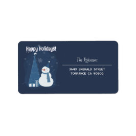 Vit vinterjul - Gift Ideas Vintage Blue Adressetikett