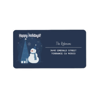 Vit vinterjul - Gift Ideas Vintage Blue Adressetikett
