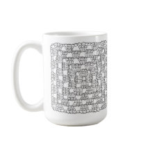 Vit Virkad Granny Square Kaffekopp
