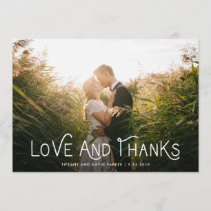 Vit vismisk typografi Tack Photo Kort