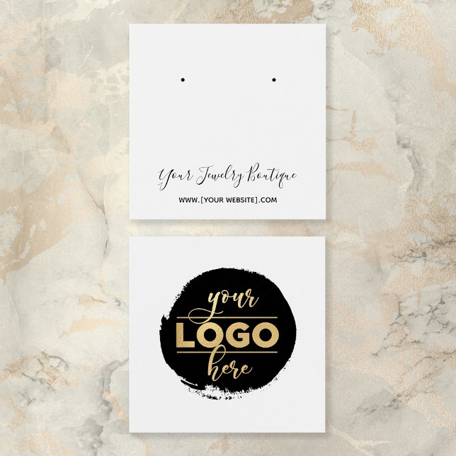 Vit Visning för rektangulär Logotyp -  Fyrkantigt Visitkort (Skapare uppladdad)