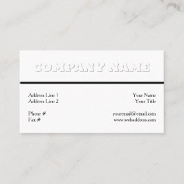 Vit, vit, allmän, anpassningsbar Professionell Visitkort