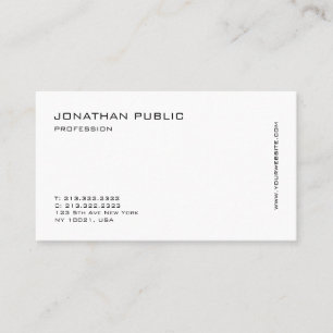 Vit vit Elegant med modern minimalistisk Professio Visitkort