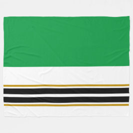 Vit, vit, vit, svart Grönt, Rand Fleecefilt