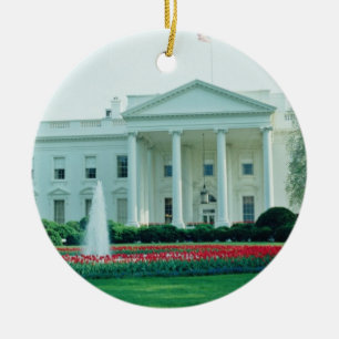 Vit Vita huset, Washington, D.C., USA fl Julgransprydnad Keramik