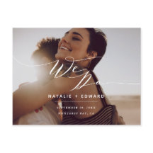 Vit we do handskriven elegant bröllopsfoto