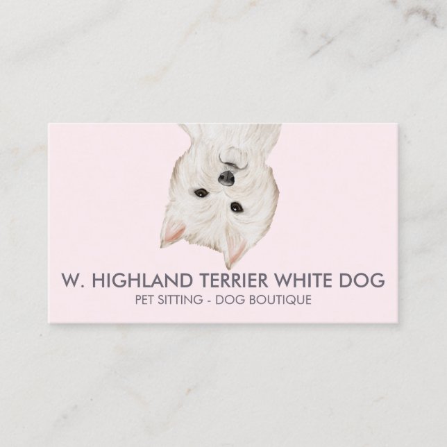 Vit West Highland Terrier Hund Visitkort (Framsida)