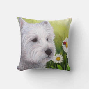 Vit Westie Hund 83 Pillow Fodral Kudde