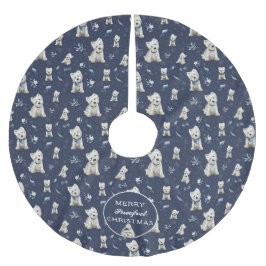 Vit Westie jul Julgransmatta Borstad Polyester