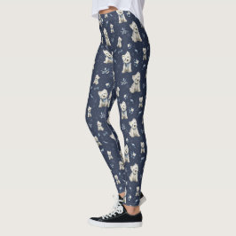 Vit Westie jul Leggings