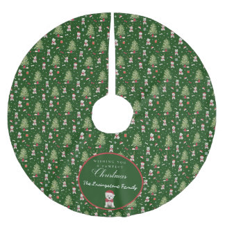 Vit Westie Jul Whimsical Julgransmatta Borstad Polyester