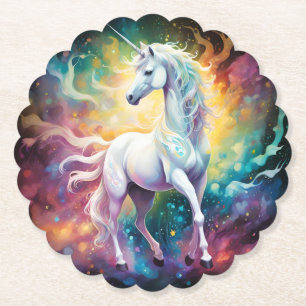 Vit : White Spectral Unicorn. Underlägg Papper