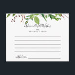 Vit Winter Peony Blommigt Bröllop Advice Card Vykort<br><div class="desc">Detta vita vinterpeony blommigt bröllop-avrådningskort är perfekt för ett modernt bröllop. Utformningen har vackra, handdragna vita peonier som buntas till små buketter med burgundknoppar och grönt löv. De här korten är perfekter för bröllop, möhippa, babydusch, studentfest och mycket mer. Anpassa korten med namn från bruden och brudgummen, blivande föräldrar eller...</div>