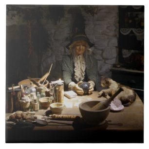 Vit Witch Kökmuseum, köksvävare och MAGICK Kakelplatta