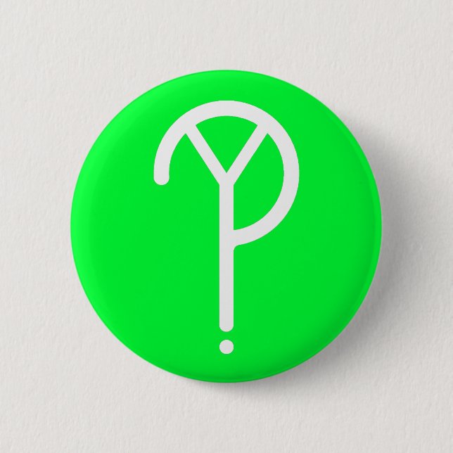 Vit Y? Symbol på grönt Knapp (Framsida)