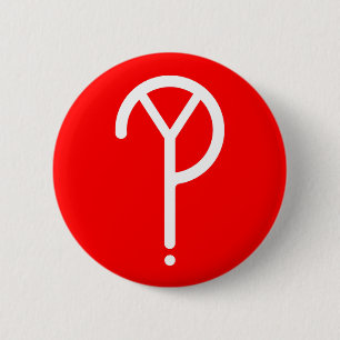 Vit Y? Symbol på rött Knapp