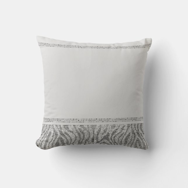Vit Zebra Glitterpaljetter Glam Modern Chic Kudde (Framsida)