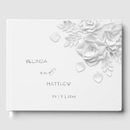 Vita 3D blomsterrosor | Bröllop Gästböcker