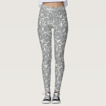 Vita abstrakta på grå leggings