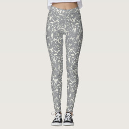 Vita abstrakta på grå leggings