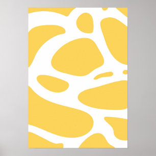 Vita abstrakter och gulter poster