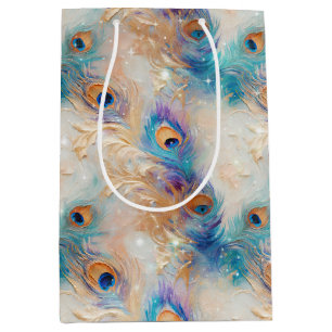 Vita akahama Guld Peacock Feathers