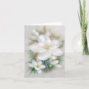 Vita akvarellblommor anpassningsbara kort