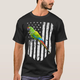 Vita amerikanska Flagga Militär Macaw Bird 4:e Jul T Shirt