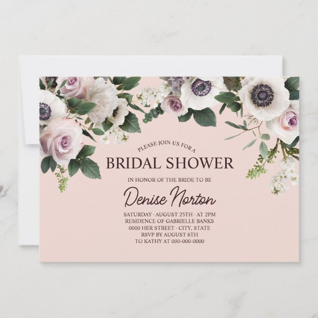 Vita Anemone vid  Ro Möhippa Inbjudningar (Framsida)