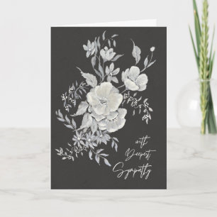 Vita Anemoner Eleganta Svarta & Elfenbensfärgade B Kort